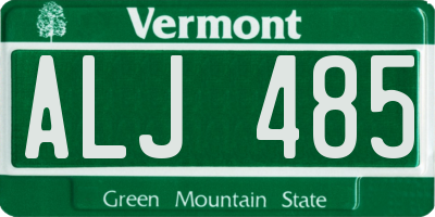 VT license plate ALJ485