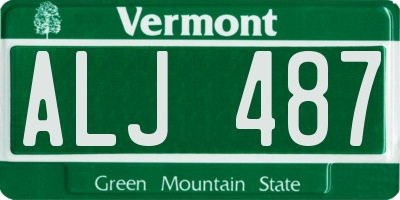 VT license plate ALJ487