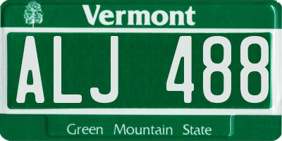 VT license plate ALJ488
