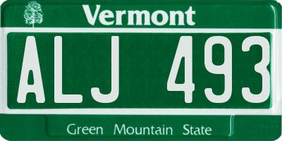 VT license plate ALJ493