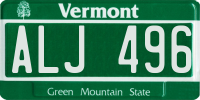 VT license plate ALJ496