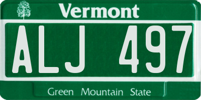 VT license plate ALJ497