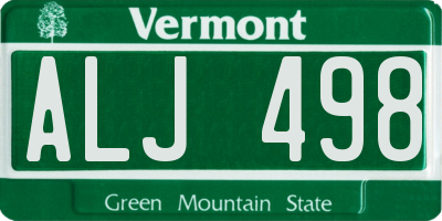 VT license plate ALJ498