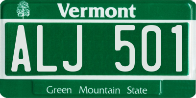 VT license plate ALJ501