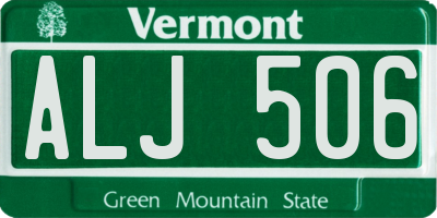VT license plate ALJ506