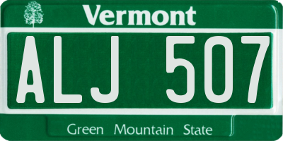 VT license plate ALJ507