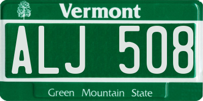 VT license plate ALJ508