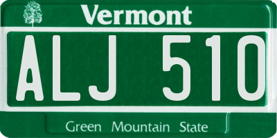 VT license plate ALJ510