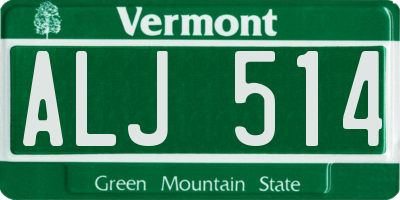 VT license plate ALJ514