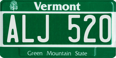 VT license plate ALJ520