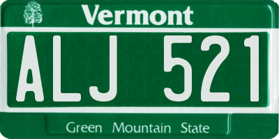 VT license plate ALJ521