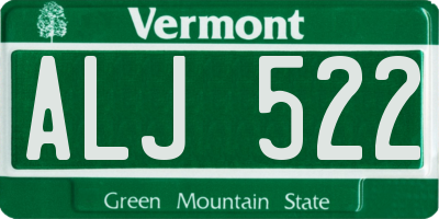 VT license plate ALJ522