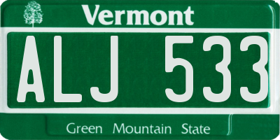 VT license plate ALJ533
