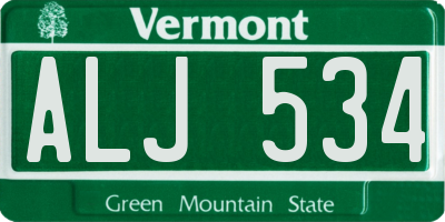 VT license plate ALJ534