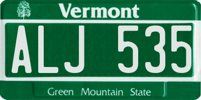 VT license plate ALJ535