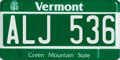 VT license plate ALJ536
