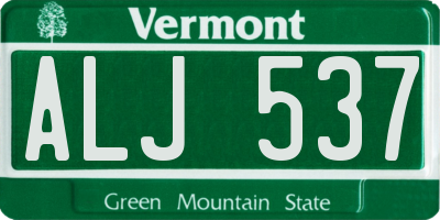 VT license plate ALJ537