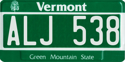 VT license plate ALJ538