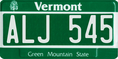 VT license plate ALJ545