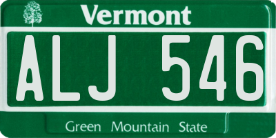 VT license plate ALJ546