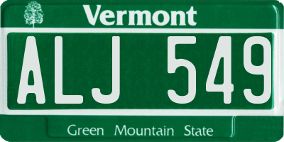 VT license plate ALJ549