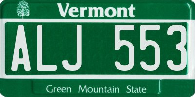 VT license plate ALJ553