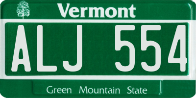 VT license plate ALJ554
