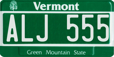 VT license plate ALJ555