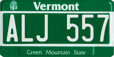 VT license plate ALJ557