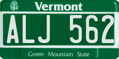 VT license plate ALJ562