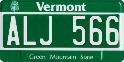 VT license plate ALJ566