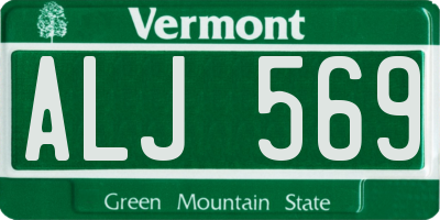 VT license plate ALJ569