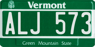 VT license plate ALJ573