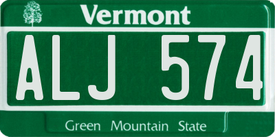 VT license plate ALJ574