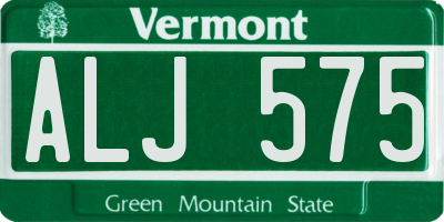 VT license plate ALJ575