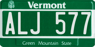 VT license plate ALJ577