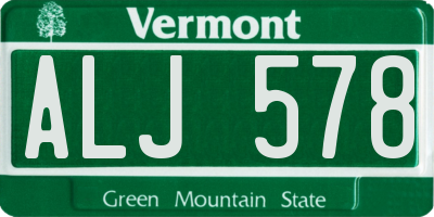 VT license plate ALJ578