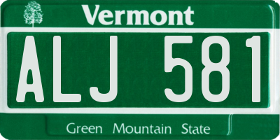 VT license plate ALJ581