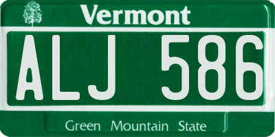 VT license plate ALJ586
