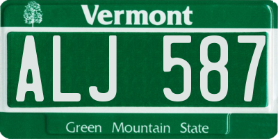 VT license plate ALJ587