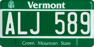VT license plate ALJ589