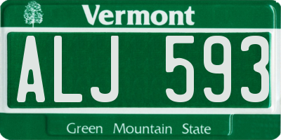 VT license plate ALJ593