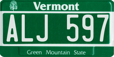 VT license plate ALJ597