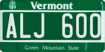 VT license plate ALJ600