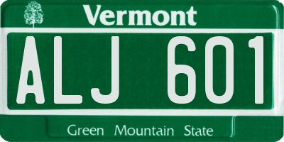 VT license plate ALJ601