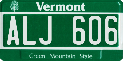 VT license plate ALJ606