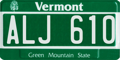 VT license plate ALJ610