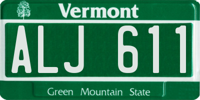 VT license plate ALJ611