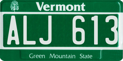 VT license plate ALJ613
