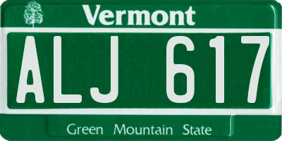 VT license plate ALJ617
